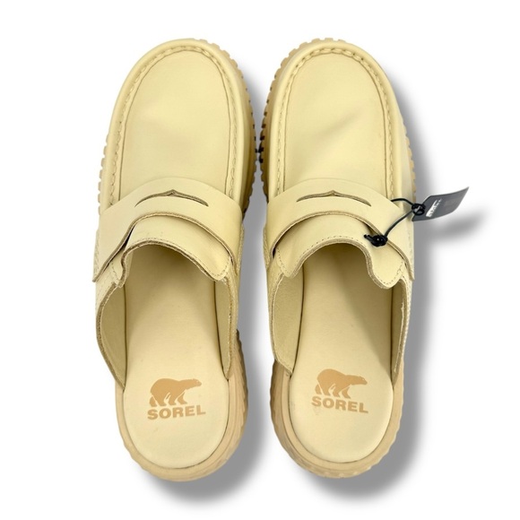 Sorel ONA Ave Leather Loafer in Honey White Sea Salt Size 7.5 - Picture 3 of 8